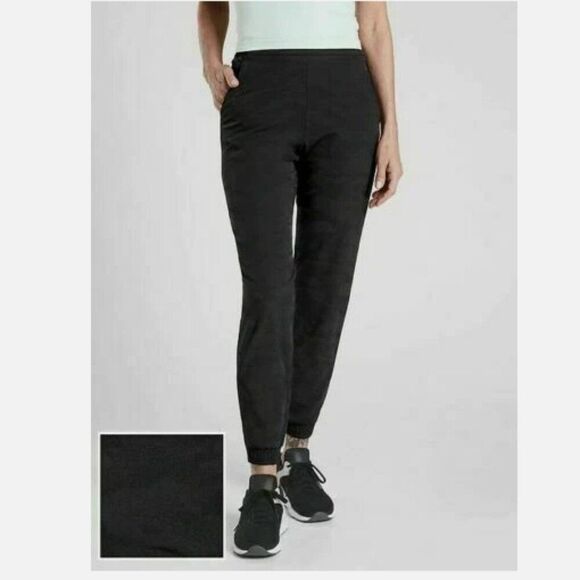 Athleta Brooklyn Black Camo Jogger Pant Size 6 - Picture 1 of 10
